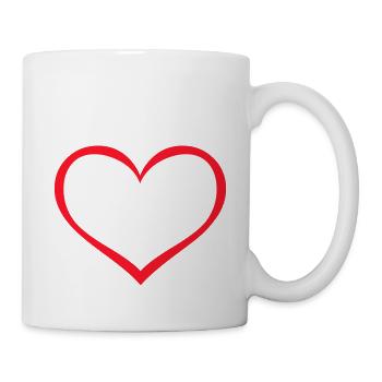 Coeur - cœur - Mug blanc - blanc - Droite