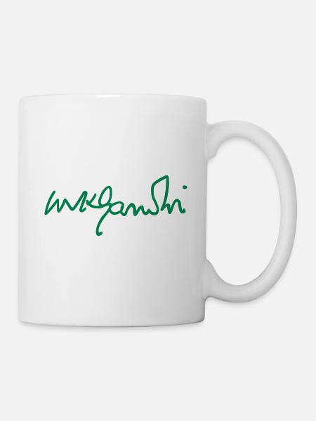 gandhi signature - Tasse - Weiß