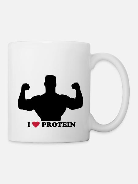 I love Protein - Tasse - Weiß