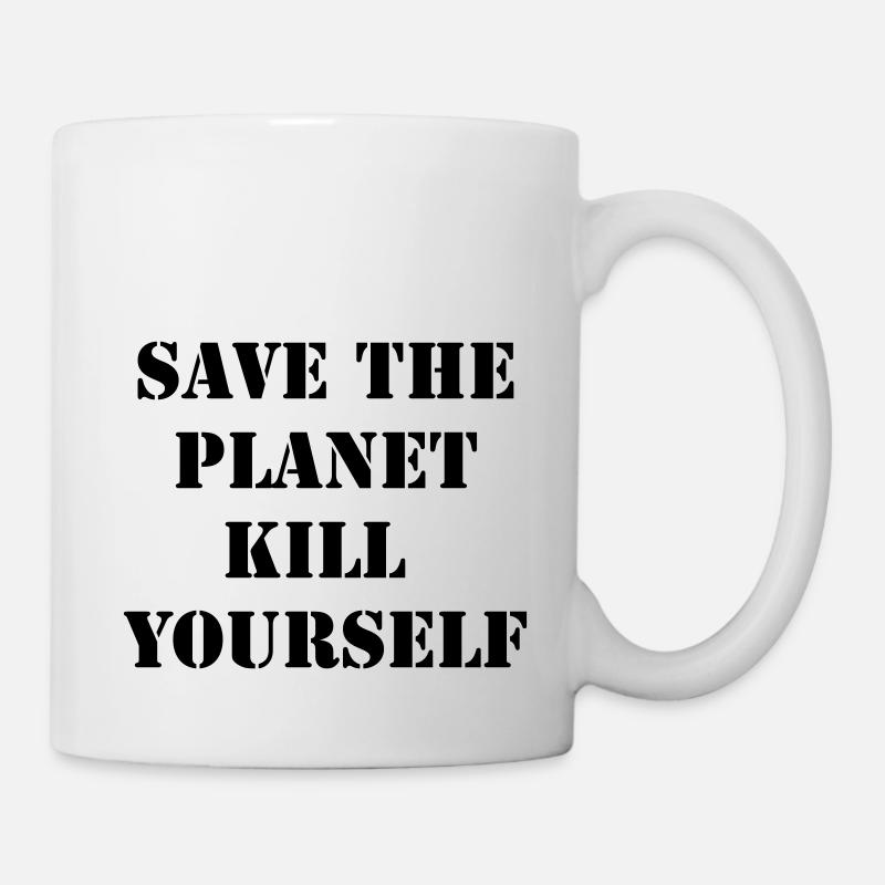 save the planet kill yourself - Mug - white