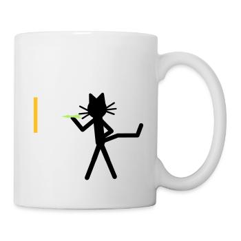 Katze Kittycat dartet - Tasse - Weiß - Rechts