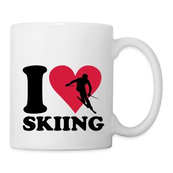 I love Skiing - Ski - Tasse - Weiß - Rechts
