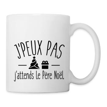 Je peux pas j'attends le Père Noël - Mug blanc - blanc - Droite