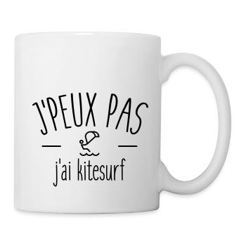 Je peux pas j'ai kitesurf - Mug blanc - blanc - Droite