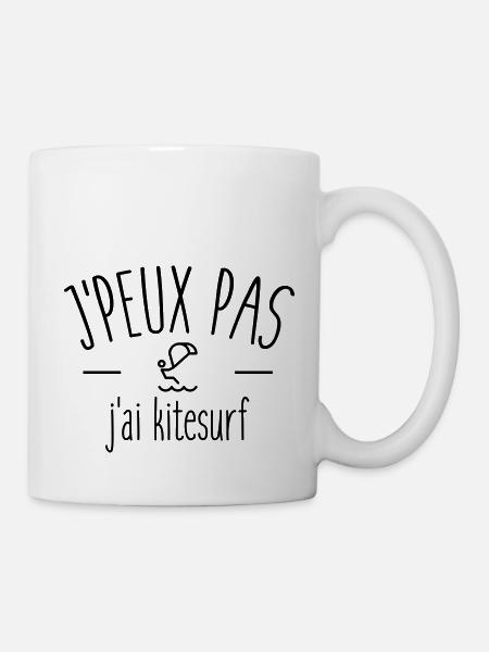 Je peux pas j'ai kitesurf - Mug blanc - blanc