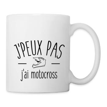 Je peux pas j'ai motocross - Mug blanc - blanc - Droite