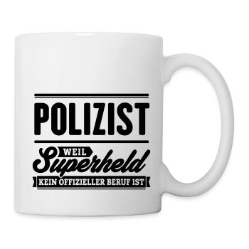 Superheld Polizist - Tasse - Weiß - Rechts