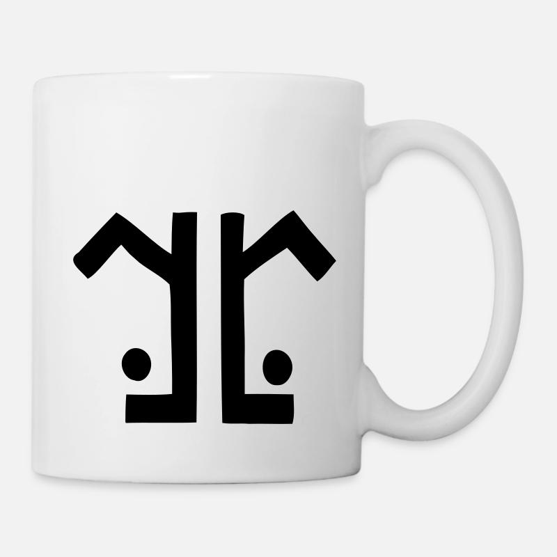 logo gerade klein - Tasse - Weiß