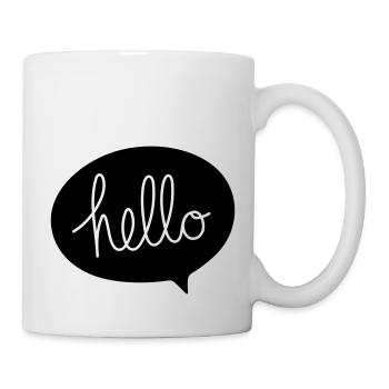 HELLO Sprechblase - Tasse - Weiß - Rechts