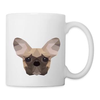 French Bulldog Low Poly - Tasse - Weiß - Rechts