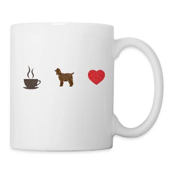 Chien / Cocker café + Cocker = - Mug blanc - blanc - Droite