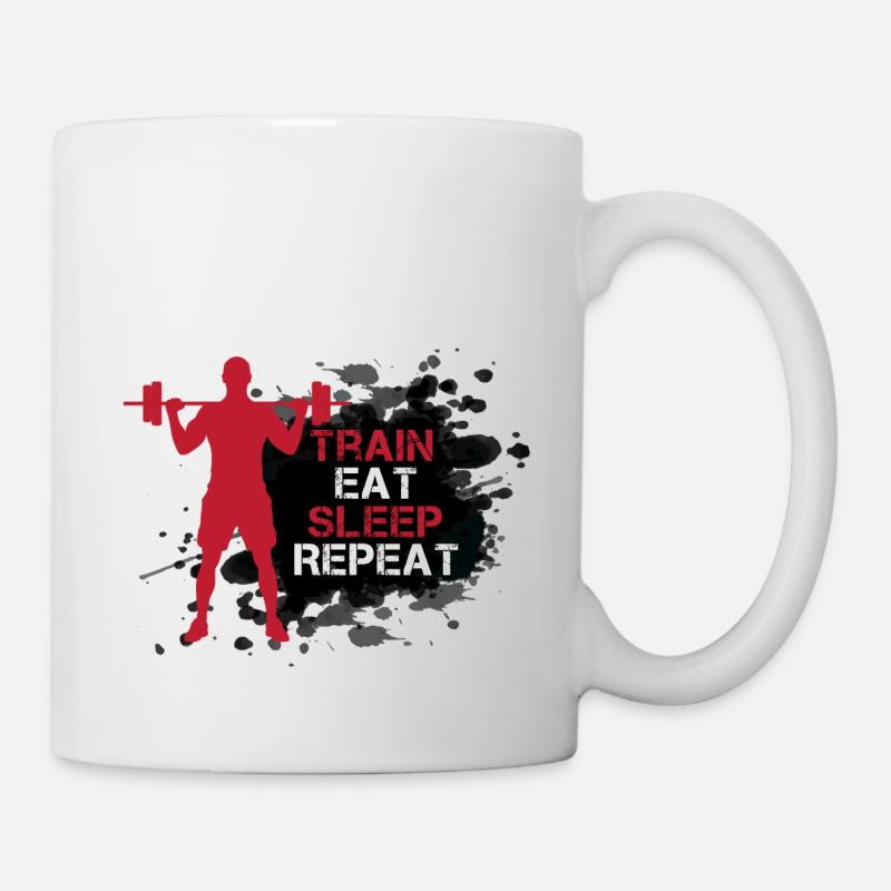 Train - Mangez - sommeil - répétition - Mug blanc - blanc