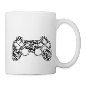 game controller wordart - Tasse - Weiß - Rechts
