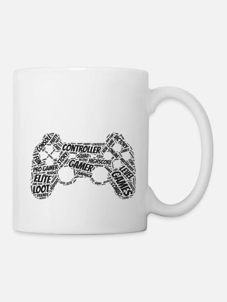 game controller wordart - Tasse - Weiß
