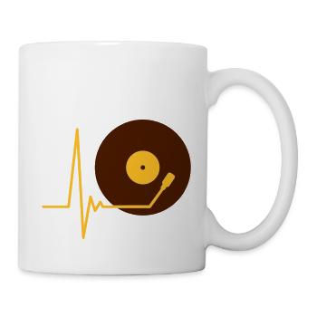 Vinyl Record Music Pulse Heartbeat Frequency - Mug - white - Right