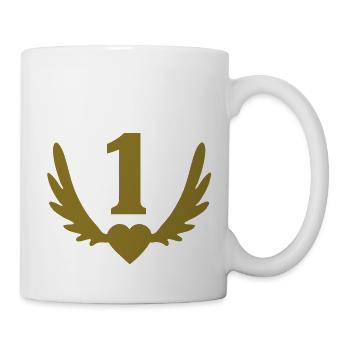 1 Anzahl Herzflügel - Tasse - Weiß - Rechts