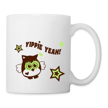 Owl - Yippie Yeah! - Mug - white - Right