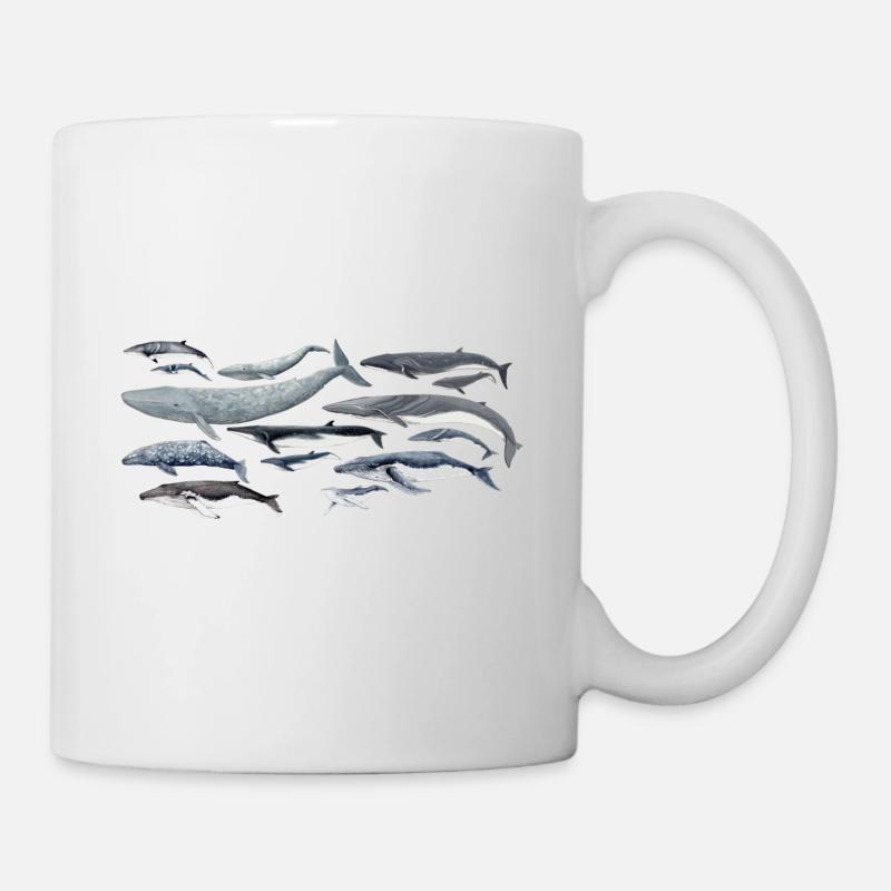 diversité baleines fond transparent - Mug blanc - blanc