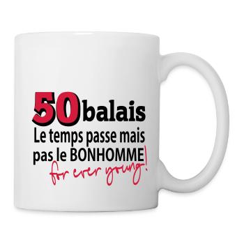 50 balais le temps passe - Mug blanc - blanc - Droite