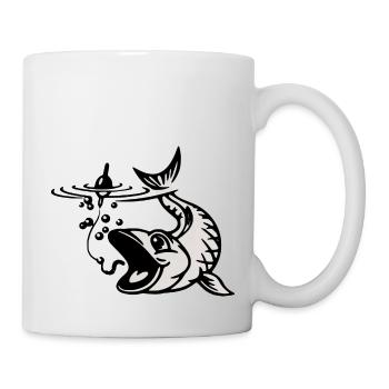 Bouchon hameçon poisson - Mug blanc - blanc - Droite