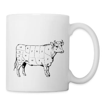 Bovine cutting card - Mug - white - Right