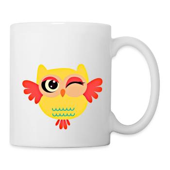 Das Zwinkern der Clea-Eule - Tasse - Weiß - Rechts