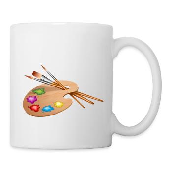 maler painter pinsel paint farbe artist color colo - Tasse - Weiß - Rechts