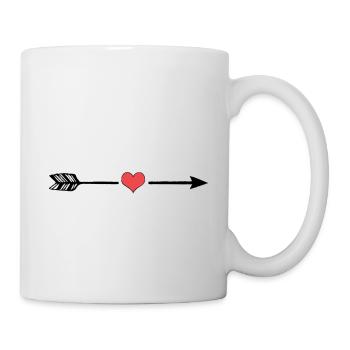 Coeur et flèche - Mug blanc - blanc - Droite