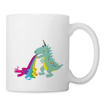 dinohorn, dino, einhorn, Dinosaurier - Tasse - Weiß - Rechts