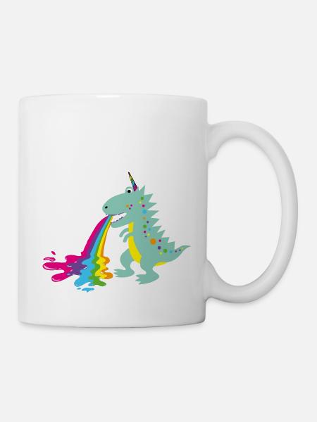 dinohorn, dino, einhorn, Dinosaurier - Tasse - Weiß
