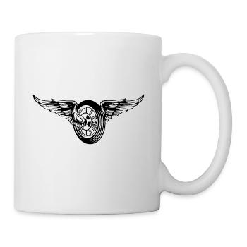 Motorcycle / Moped Wheel / Angel Wheel 01_black white - Mug - white - Right