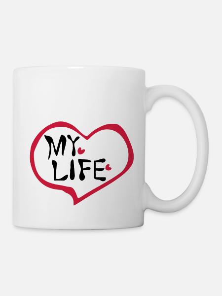 Herz mein Leben - Tasse - Weiß