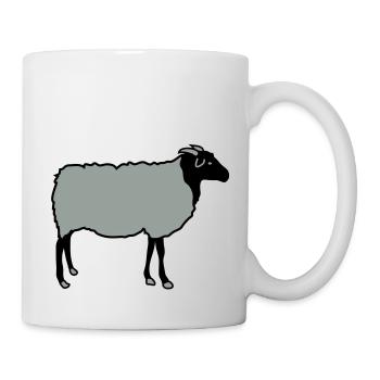 schaf, schafe, lamm, lämmer, heidschnucke - Tasse - Weiß - Rechts