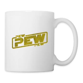 Pew Pew Pew - Filmzitat Rebellen Fantasy Galaxie - Tasse - Weiß - Rechts