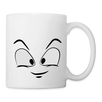 lustiges Gesicht - Tasse - Weiß - Rechts