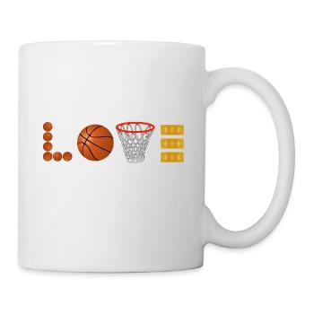 Love Basketball Sport Slamdunk Fan Ball Liebhaber - Tasse - Weiß - Rechts