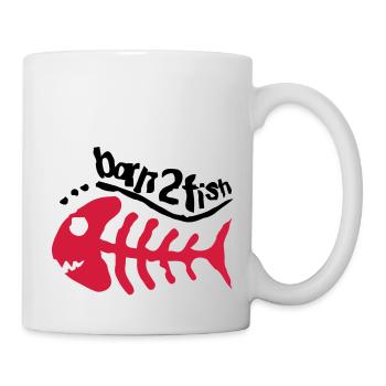 born_2_fish_red_f2 - Tasse - Weiß - Rechts