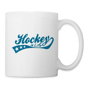 hockey is life - retro - Tasse - Weiß - Rechts