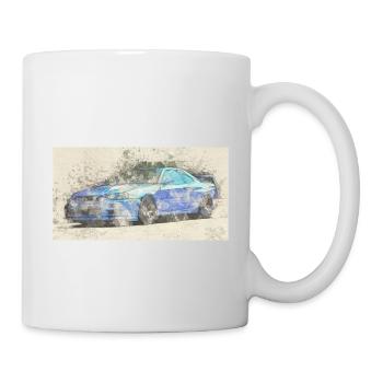 GTR R34 watercolors - Mug - white - Right