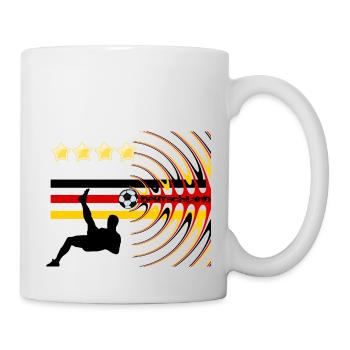 Football Allemagne noir rouge or - Mug blanc - blanc - Droite