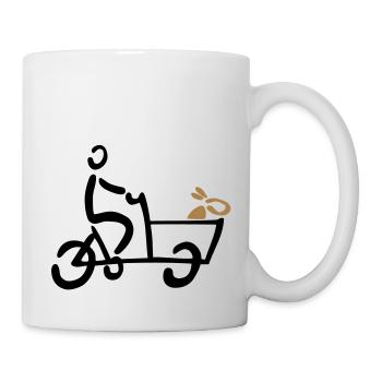 Bakfiets Hund Lastenrad Fahrrad - Tasse - Weiß - Rechts