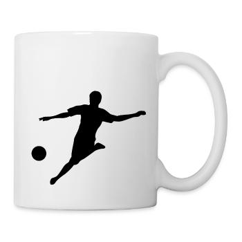 Fußballer Silhouette Fussball Shirt Geschenk - Tasse - Weiß - Rechts