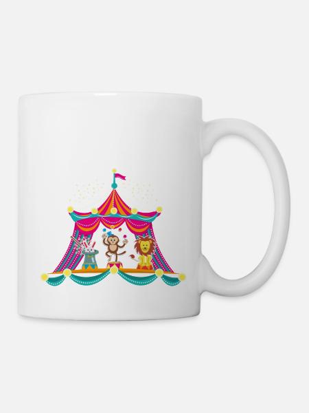 Circus - Monkey Circus - Circus Animals Hare Lion - Mug - white