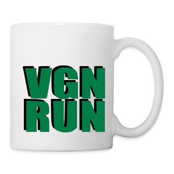VGN RUN Vegan Laufen Geschenk Geburtstag Sport - Tasse - Weiß - Rechts