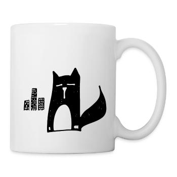 Drawing cat city night - Mug - white - Right