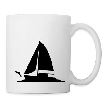 Katamaran_Welle_Delfin - Tasse - Weiß - Rechts