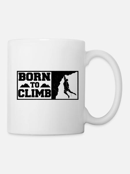 Born To Climb wspinaczka na głaz koszuli - Kubek - biały