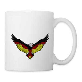 Adler ,Schwarz, Rot, Gold,Flagge,Deutschland, - Tasse - Weiß - Rechts