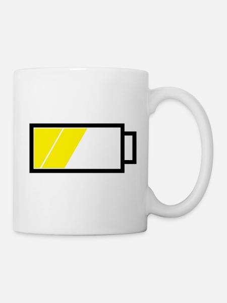 Batterie à moitié pleine - Mug blanc - blanc