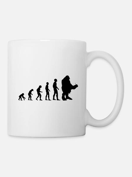 evolution troll - Tasse - Weiß